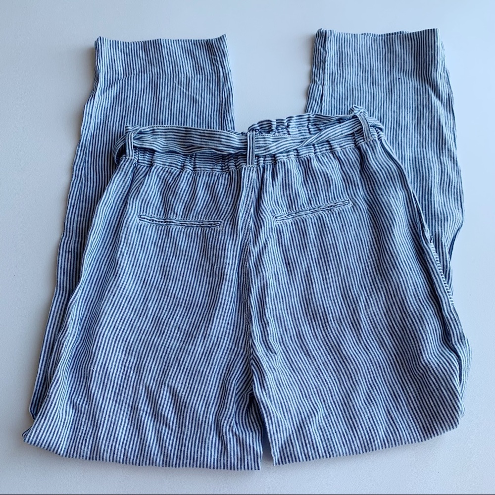 C&C California 100% Linen Pants Pull On Striped Tie Waist Size Small - Picture 5 of 5